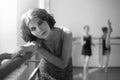 Beautiful female portrait as dancer Isadora Duncan. Royalty Free Stock Photo