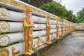Beautiful fences in Mon style arts and architecture around Puttakaya chedipagoda,Sangkhlaburi district,Kanchanaburi,Thailand.