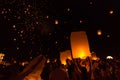 The sky floating lantern festival Royalty Free Stock Photo