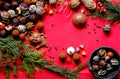 Beautiful festive background from different truffeles Royalty Free Stock Photo