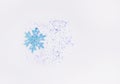 A beautiful festive background for text. Glitter, serpentine, snowflakes. Holiday content