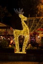 Beautiful festive Christmas decorations of restaurant in the German Colony in Haifa, Israel