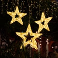 Beautiful festive Christmas decorations of restaurant in the German Colony in Haifa, Israel