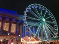 Beautiful festive scene at a Christmas Market near Liverpool Lime Street Train Station Royalty Free Stock Photo