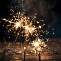 Festive sparklers alight - ai generated image