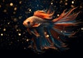 Beautiful fighting fish in aquarium. Animal in water. generative AI