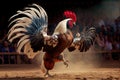 beautiful fighting rooster attracts audience in cockfights