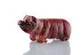 Beautiful figurine of a jasper pig on a white background Royalty Free Stock Photo