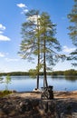 Beautiful Finnish lake landscape in summer.