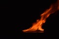 Beautiful fire flames on black background