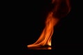 Beautiful fire flames on black background Royalty Free Stock Photo