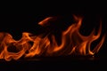 Beautiful fire flames on black background Royalty Free Stock Photo
