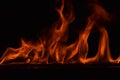 Beautiful fire flames on black background Royalty Free Stock Photo