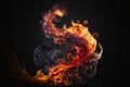 Beautiful fire flames, creative digital illustration painting