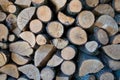Beautiful firewood pile background with many wood Royalty Free Stock Photo