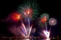 Beautiful firework display for celebration Happy new year 2016, Royalty Free Stock Photo