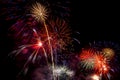 Beautiful firework display for celebration Happy new year 2016, Royalty Free Stock Photo