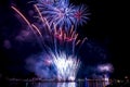 Beautiful firework display for celebration Happy new year 2016, Royalty Free Stock Photo