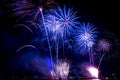 Beautiful firework display for celebration Happy new year 2016, Royalty Free Stock Photo