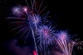 Beautiful firework display for celebration Happy new year 2016, Royalty Free Stock Photo