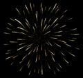 Beautiful firework firecracker with sparks at night sky. Vector illustration