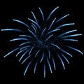Beautiful firework firecracker with sparks at night sky. Vector illustration