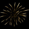 Beautiful firework firecracker with sparks at night sky. Vector illustration