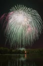 Beautiful firework in honor of the Moscow Victory Day Parade. Royalty Free Stock Photo