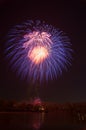 Beautiful firework in honor of the Moscow Victory Day Parade. Royalty Free Stock Photo