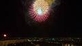 The beautiful firework over city at night Royalty Free Stock Photo