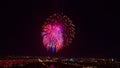 The beautiful firework over city at night Royalty Free Stock Photo