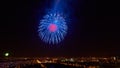The beautiful firework over city at night Royalty Free Stock Photo