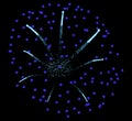 Beautiful firework with sparks on black background. Vector illustration