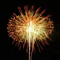 Beautiful fireworks in celebrate day isolate on black background Royalty Free Stock Photo