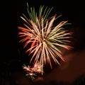 Beautiful fireworks in celebrate day isolate on black background Royalty Free Stock Photo