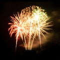 Beautiful fireworks in celebrate day isolate on black background Royalty Free Stock Photo