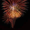 Beautiful fireworks in celebrate day isolate on black background Royalty Free Stock Photo