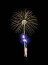 Beautiful fireworks explode in the night sky Royalty Free Stock Photo