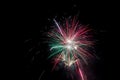 Beautiful fireworks at night. Festive fireworks display lit up over night sky. Celebration concept. Royalty Free Stock Photo