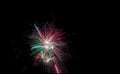Beautiful fireworks at night. Festive fireworks display lit up over night sky. Celebration concept. Royalty Free Stock Photo