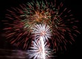 Beautiful fireworks in night sky for New Year Royalty Free Stock Photo