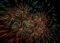 Beautiful fireworks in night sky for New Year Royalty Free Stock Photo