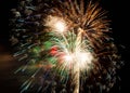 Beautiful fireworks in night sky for New Year Royalty Free Stock Photo