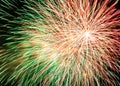 Beautiful fireworks in night sky for New Year Royalty Free Stock Photo