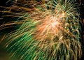 Beautiful fireworks in night sky for New Year Royalty Free Stock Photo