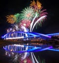 Beautiful fireworks night in Taiwan Royalty Free Stock Photo