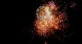 Beautiful fireworks sparkle full on night sky Royalty Free Stock Photo