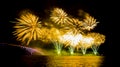 Fireworks under sea Royalty Free Stock Photo