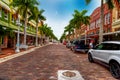 Beautiful First street in old town Fort Myers Royalty Free Stock Photo