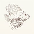 Beautiful Fish: Hand Drawn Image With Linear Movement And Harsh Realism